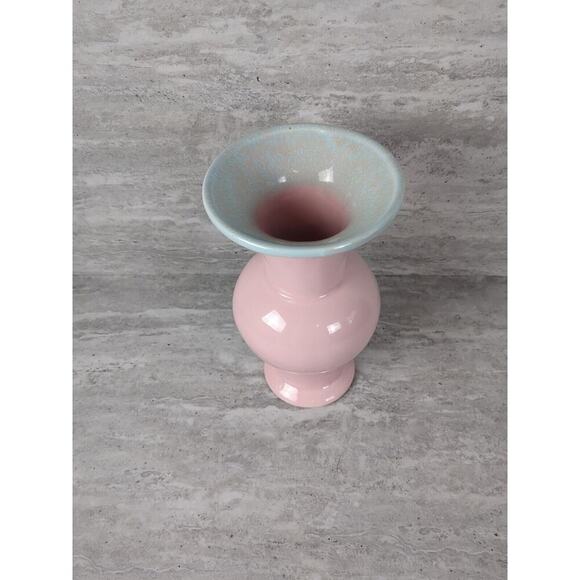 Light Blue and‎ Pink Drip Vase, Mid Century Modern, Hull Pottery - Picture 2 of 5